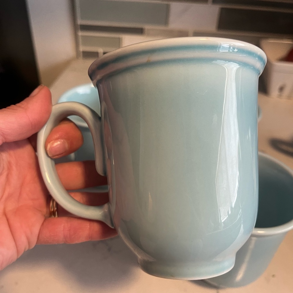 Threshold Wellsbridge blue aqua 14 oz Coffee Mug Cup, Stoneware, 4.25"  Set of 4 - Picture 2 of 4